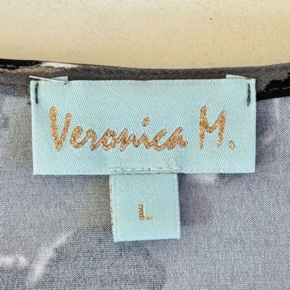 NWOT Veronica M Animal Print Wrap Long Sleeve Dress with Side Tie Women's Large - Picture 4 of 9